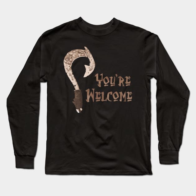 Magical Fish Hook - You're Welcome! Long Sleeve T-Shirt by madmonkey